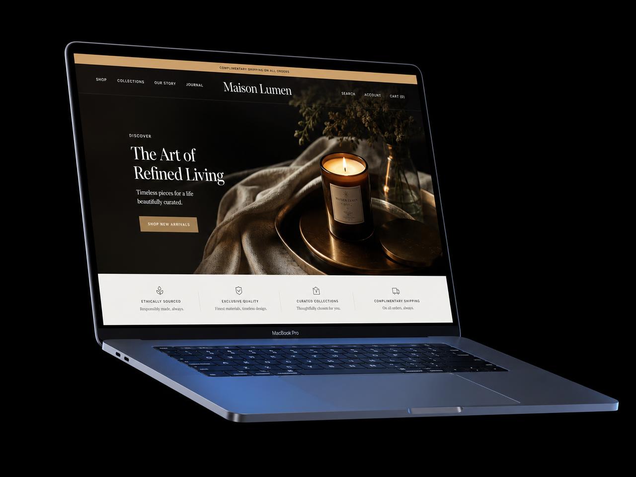Mockup du site Maison Lumen réalisé par YM Digital