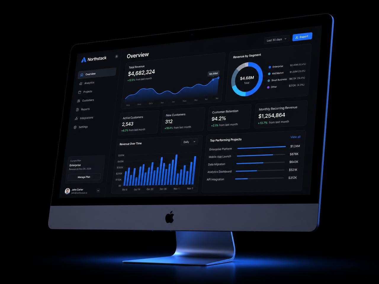 Mockup du site Northstack réalisé par YM Digital